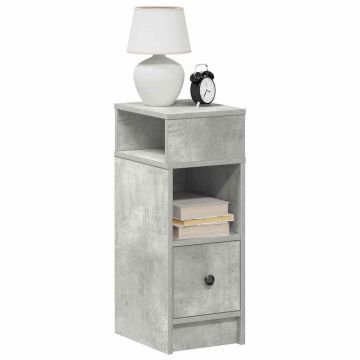 Gossi noptiera cu sertar gri beton 25x31x66 cm