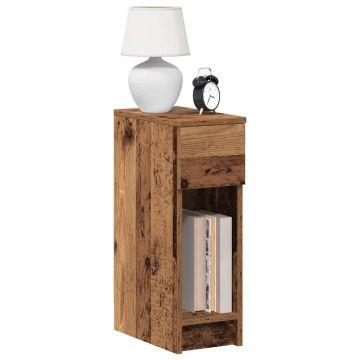 Gossi noptiera cu sertar lemn vechi 20x36x60 cm