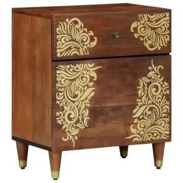 Gossi noptiera maro-honey lemn masiv 50 x 33 x 60 cm durabil noptiera