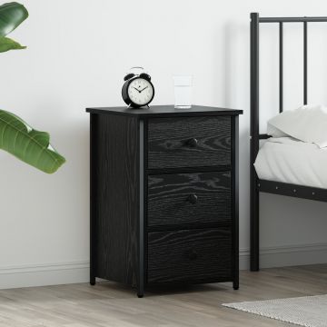 Gossi noptiera negru stejar negru stejar mdf, metal compacta