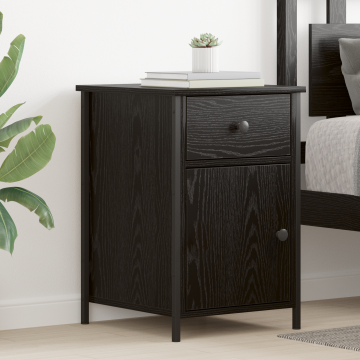 Gossi noptiera stejar negru 40x42x60 cm lemn prelucrat