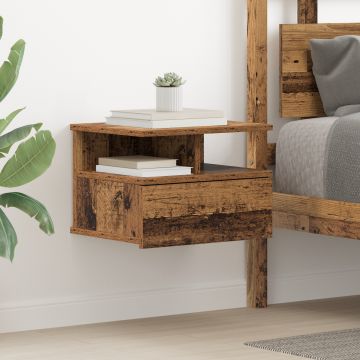 Gossi noptiera suspendata lemn vechi 40x31x27 cm lemn ingineresc