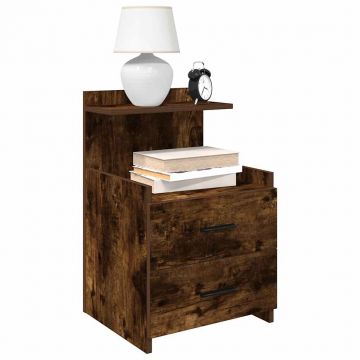 Gossi noptiere 2 buc. cu 2 sertare, stejar afumat, 40x36,5x62 cm