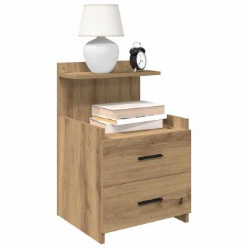 Gossi noptiere 2 buc. cu 2 sertare, stejar artizanal, 40x36,5x62 cm