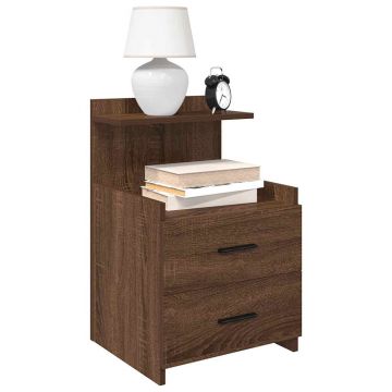 Gossi noptiere 2 buc. cu 2 sertare, stejar maro, 40x36,5x62 cm