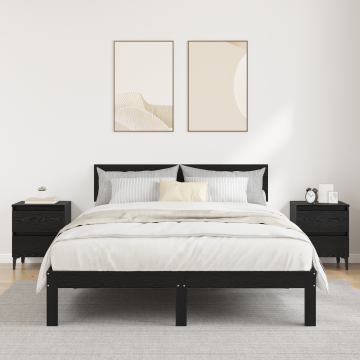 Gossi noptiere 2 buc stejar negru 40x35x50 cm lemn prelucrat