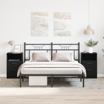 Gossi noptiere, 2 buc., stejar negru, 40x35x65 cm, lemn prelucrat