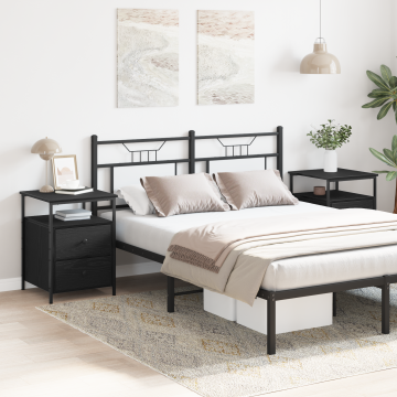 Gossi noptiere, 2 buc., stejar negru, 44x45x60 cm, lemn prelucrat