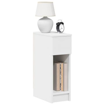 Gossi noptiere cu sertar 2 buc alb 20x36x60 cm