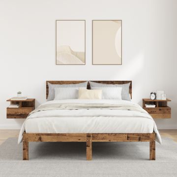 Gossi noptiere flotante 2 pcs lemn vechi 40x31x27 cm lemn inginerizat