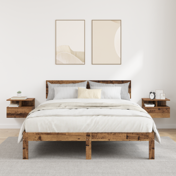 Gossi noptiere flotante 2 pcs lemn vechi 40x31x27 cm lemn inginerizat