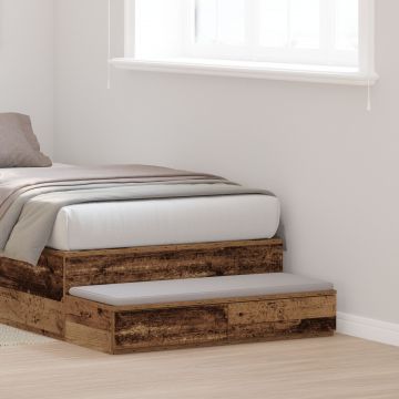 Gossi sertar de pat din lemn vechi 90x36,5x16,5 cm, lemn stratificat