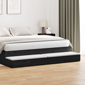 Gossi sertar pentru pat negru 180x36,5x16,5 cm din lemn compus