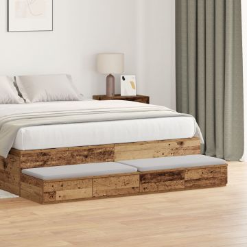 Gossi sertare de pat, lemn vechi, 135x36.5x16.5 cm lemn prelucrat