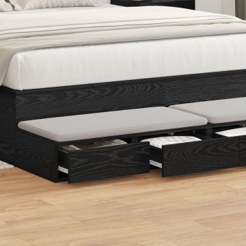 Gossi sertare de pat, negru, 140x36.5x16.5 cm lemn prelucrat