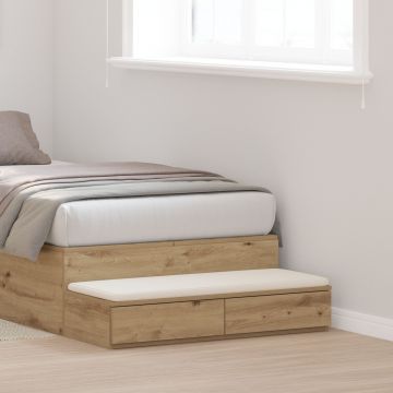 Gossi sertare de pat, stejar artizanal 90x36,5x16,5 cm lemn prelucrat