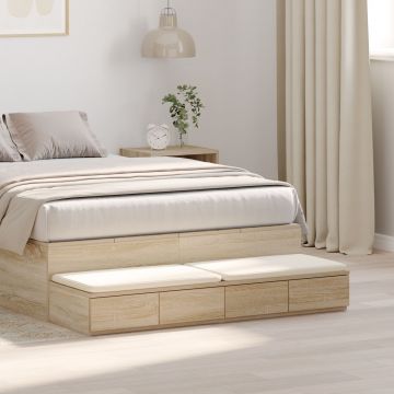 Gossi sertare de pat, stejar sonoma, 120x36,5x16,5 cm lemn prelucrat