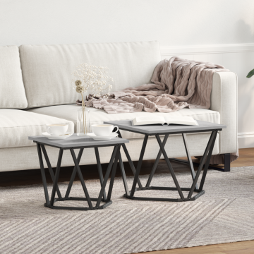 Gossi set de 2 mese laterale gri sonoma din lemn compus