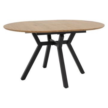 Masa Extensibila Model Cheyenne, 100-140x100x75 cm, Negru/Stejar sonoma
