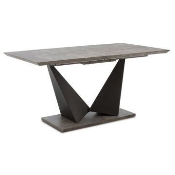 Masa Extensibila Model Gunnar, 160-200x90x75 cm, Gri Ciment/Negru