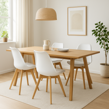 Masa Winslow  Rubberwood in culoarea nuc deschis, 180x85x75 cm