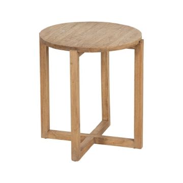 Măsuță auxiliară rotundă din lemn de mindi ø 40 cm Dala – Ixia