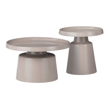 Masuta cafea Ginoze Inart Crem metal 2 buc