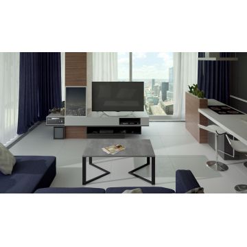 Masuta de cafea ELTAP, Gavino, 90x60x42 cm, otel/PAL, negru/gri