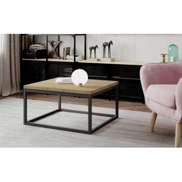 Masuta de cafea ELTAP, Moss, 65x65x36 cm, otel/PAL, negru/sonoma