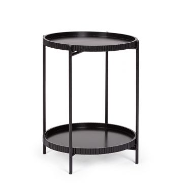 Masuta de cafea Herdys, Bizzotto, D42x52 cm, otel/MDF, negru