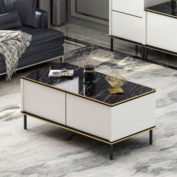 Masuta de cafea, Inarch, Imaj, 90x40x45 cm, PAL, Alb