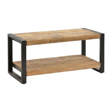 Masuta de cafea Miles pakoworld lemn masiv de mango negru-naut 100x45x45.5cm