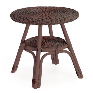 Masuta de cafea pentru gradina/terasa Alliss, Bizzotto, D52x52 cm, ratan/rachita, rosu ruby