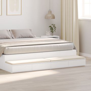 Sertar pentru pat Gossi alb 180x36,5x16,5 cm din lemn prelucrat