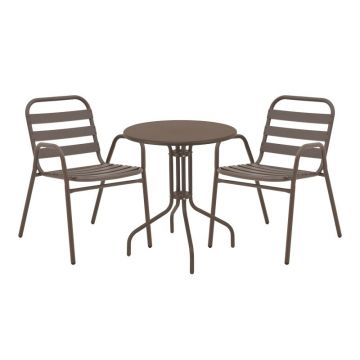 Set masă și scaune de exterior, 3 Piese, Model , Maro
