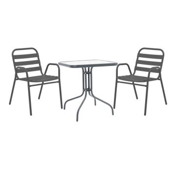 Set masă și scaune de exterior, 3 Piese, Model Watson-Sussie, Antracit, 70x70x70 cm