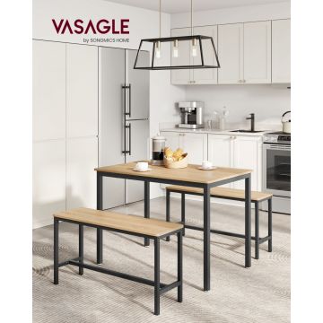 Set masa si bancute Vasagle Maro 110x70x75 cm
