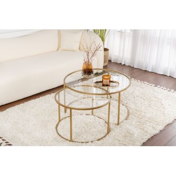 Set masute de cafea Aurum Auriu