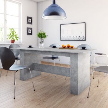 Gossi masa de bucatarie, gri beton, 180x90x76 cm, lemn prelucrat