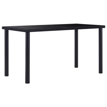 Gossi masa de bucatarie, negru, 140 x 70 x 75 cm, sticla securizata