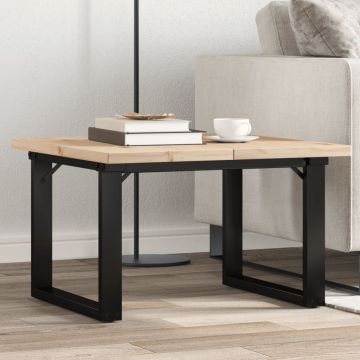 Gossi masa de cafea, cadru o, 70x70x40,5 cm, lemn masiv pin si oţel
