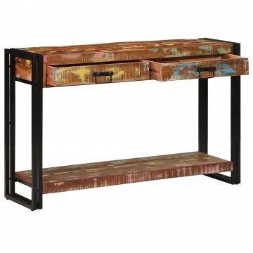 Gossi masa de consola multicolor 120x33x75 cm lemn masiv recuperat