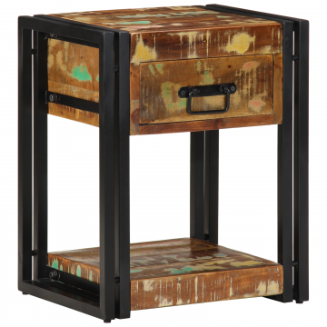 Gossi noptiera 2 piese 40x35x50 cm lemn masiv reciclat