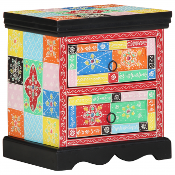 Gossi noptiera 2 piese multicolor 40x35x45 cm lemn compus