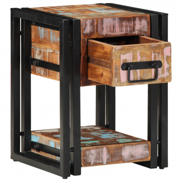 Gossi noptiera 40x40x40 cm din lemn masiv recuperat