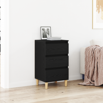 Gossi noptiera, stejar negru, 40x35x70 cm, lemn prelucrat