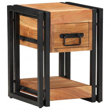 Gossi noptiere 2 buc 30x30x40 cm lemn masiv de acacia