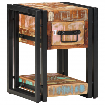 Gossi noptiere 2 buc 40x40x40 cm lemn masiv recuperat