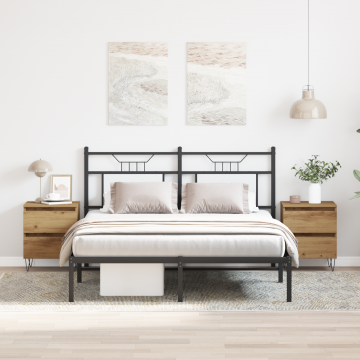 Gossi noptiere, 2 buc., stejar artizanal, 40x35x50 cm, lemn prelucrat