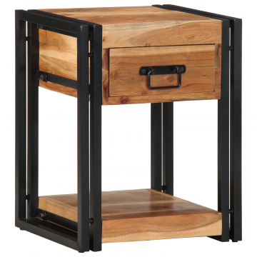 Gossi noptiere 2 piese 40x35x50 cm lemn solid de acacia